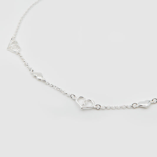 Gargantilla corazones Plata 925