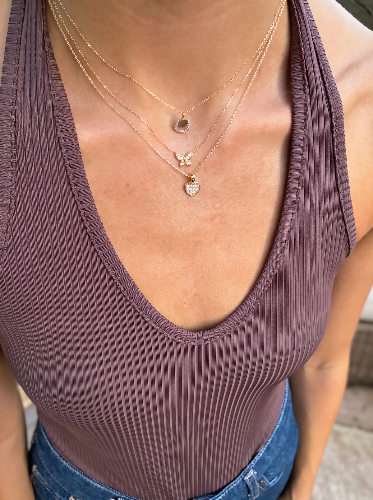 Gargantilla Mariposa Oro 18K & Circonitas