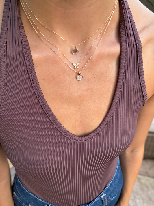 Gargantilla Mariposa Oro 18K & Circonitas