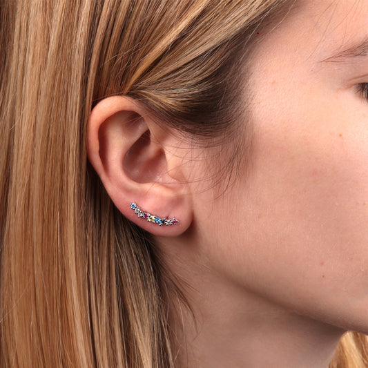 Pendientes Plata 925 Trepadores Multicolor