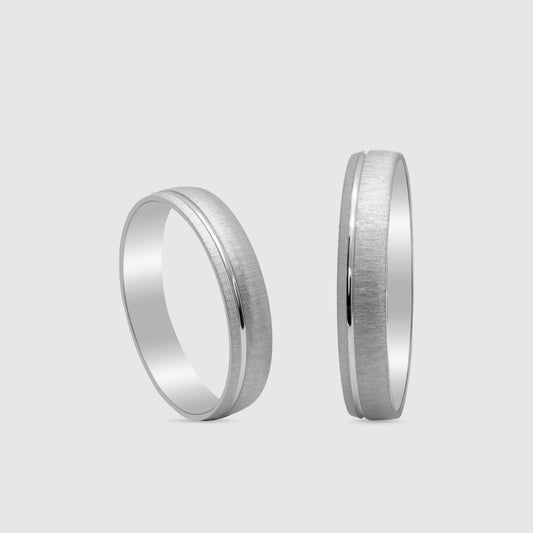 Alianza Oro Blanco 18K matizada