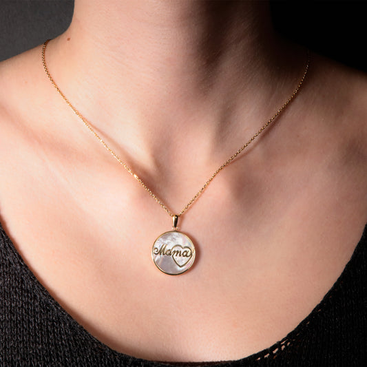Colgante Nácar `MAMA´ Oro 18K