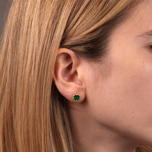 Pendientes Plata Trébol verdes