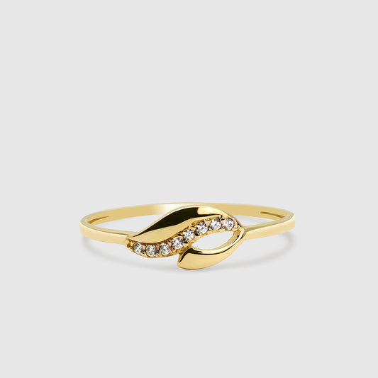 Anillo Hoja Oro 18K