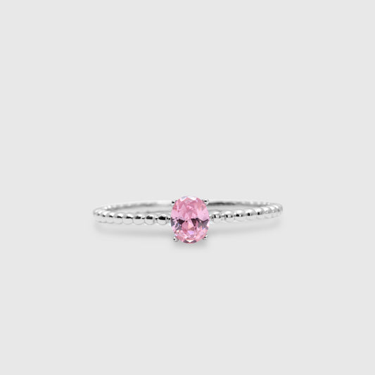 Anillo Oro Blanco 18K Rosa de Francia