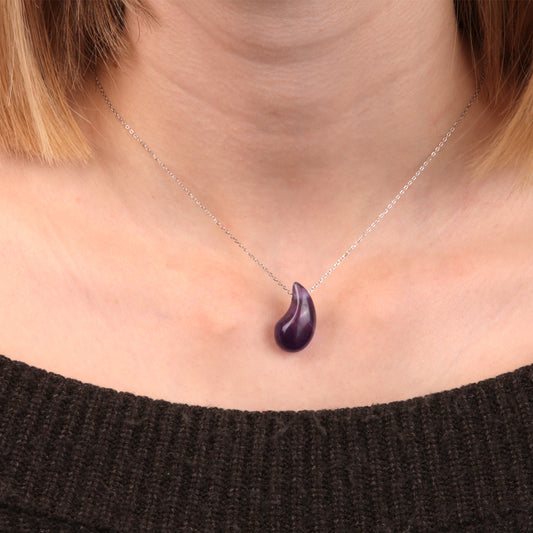 Gargantilla Gota Plata 925 con Piedra Natural