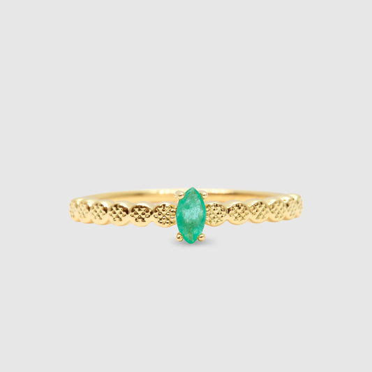 Anillo Oro 18K Esmeralda