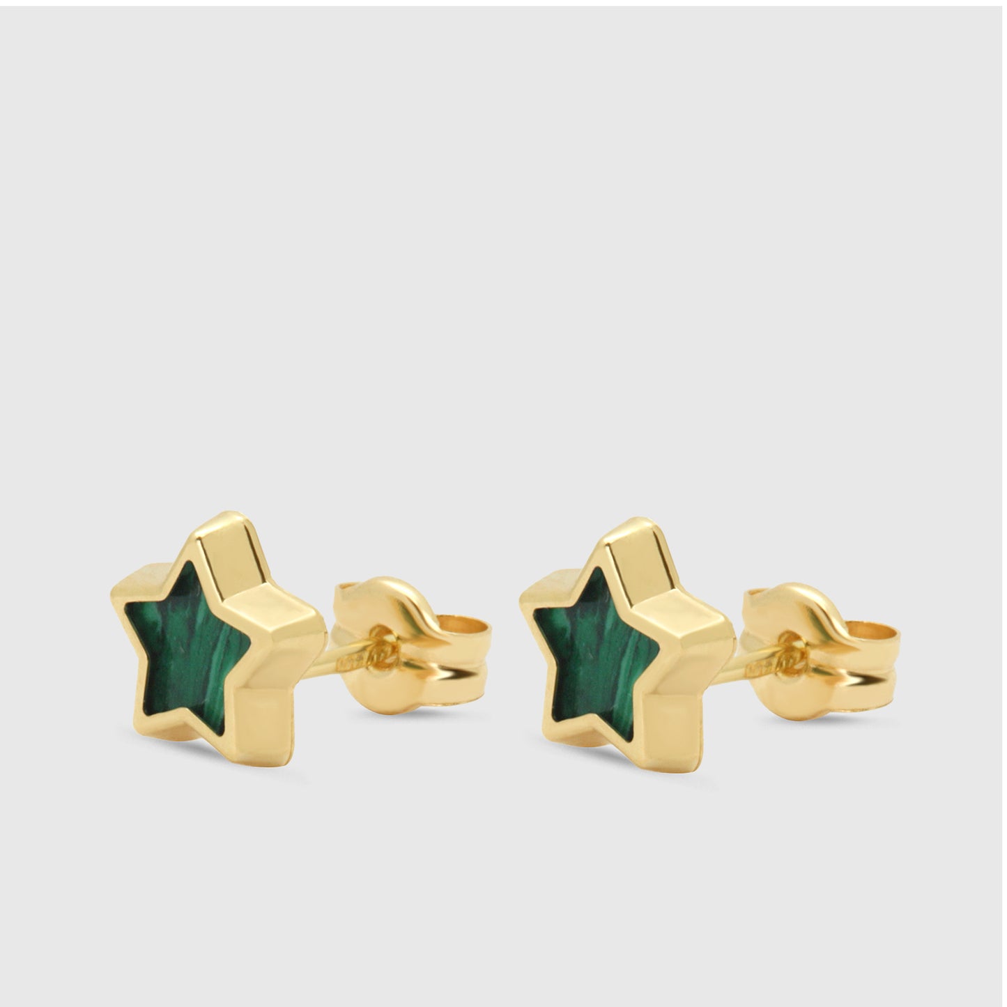 Pendientes Oro 18K Estrella Malaquita