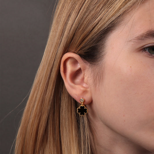 Pendientes Trébol Plata 925 Dorados