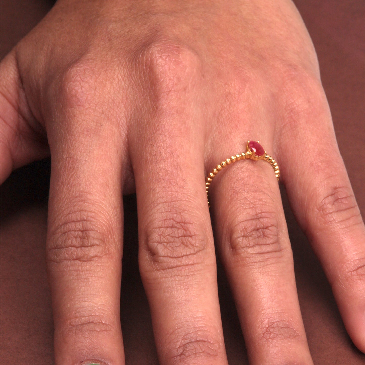 Anillo Oro 18K & Rubí