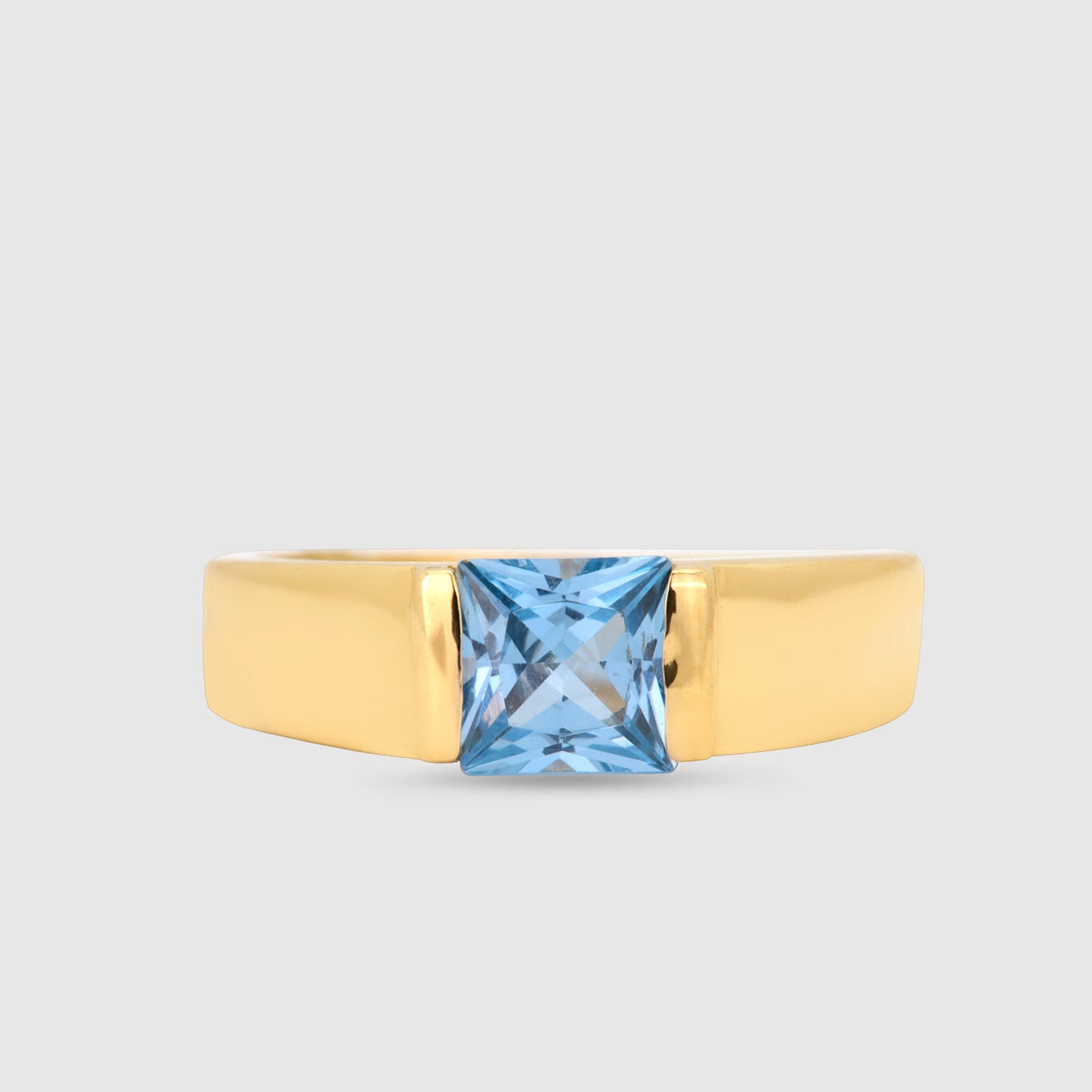 Anillo Oro 18K Topacio Azul