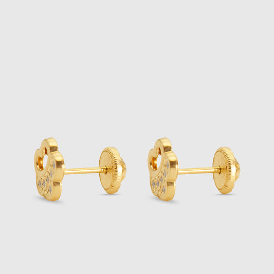18K Gold & Zirconia Earrings