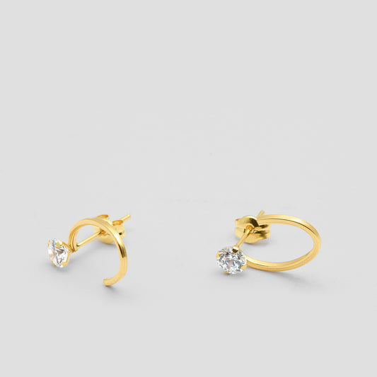 Pendientes Halo Oro 18K con circonita