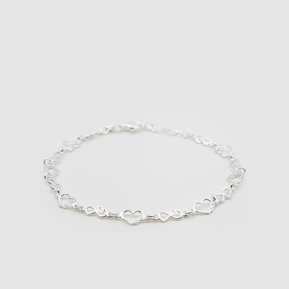 925 Silver Infinity &amp; Hearts Bracelet