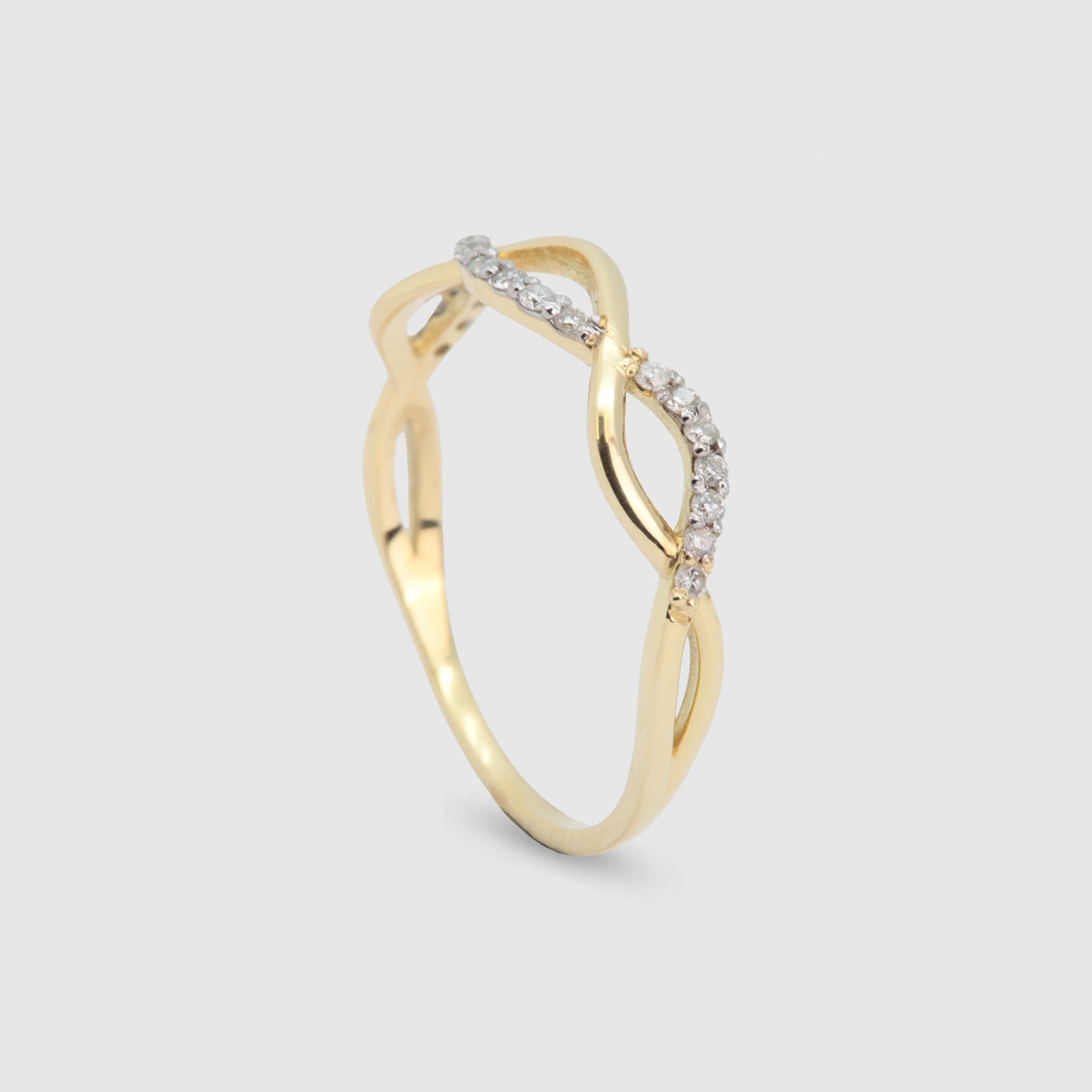 Anillo Oro Bicolor 18K Brillantes