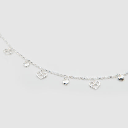 Choker with hearts 925 Silver