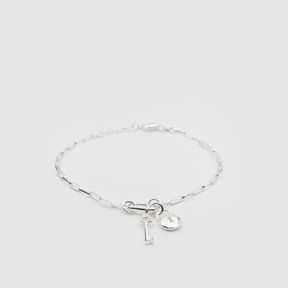 925 Silver Key&amp;Padlock Bracelet