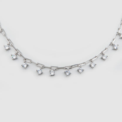 925 Silver choker and zircons