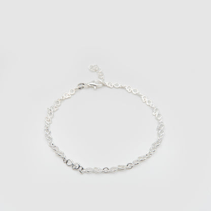 925 Silver Infinity Hearts Bracelet