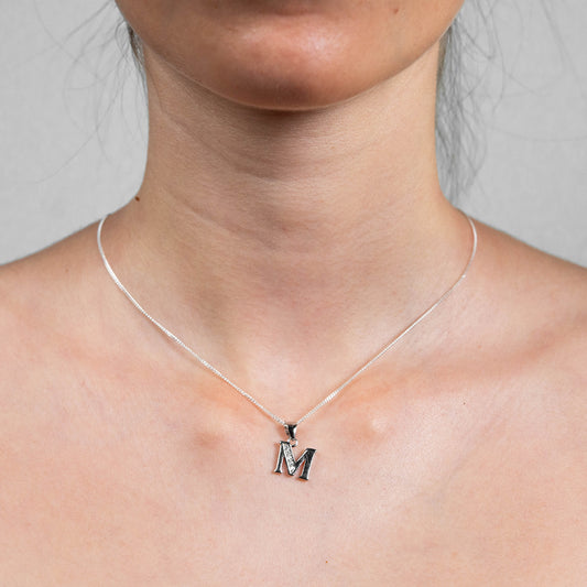 Choker with initial "M" 925 Silver