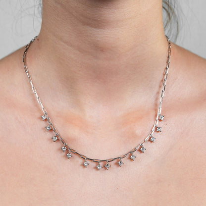 925 Silver choker and zircons