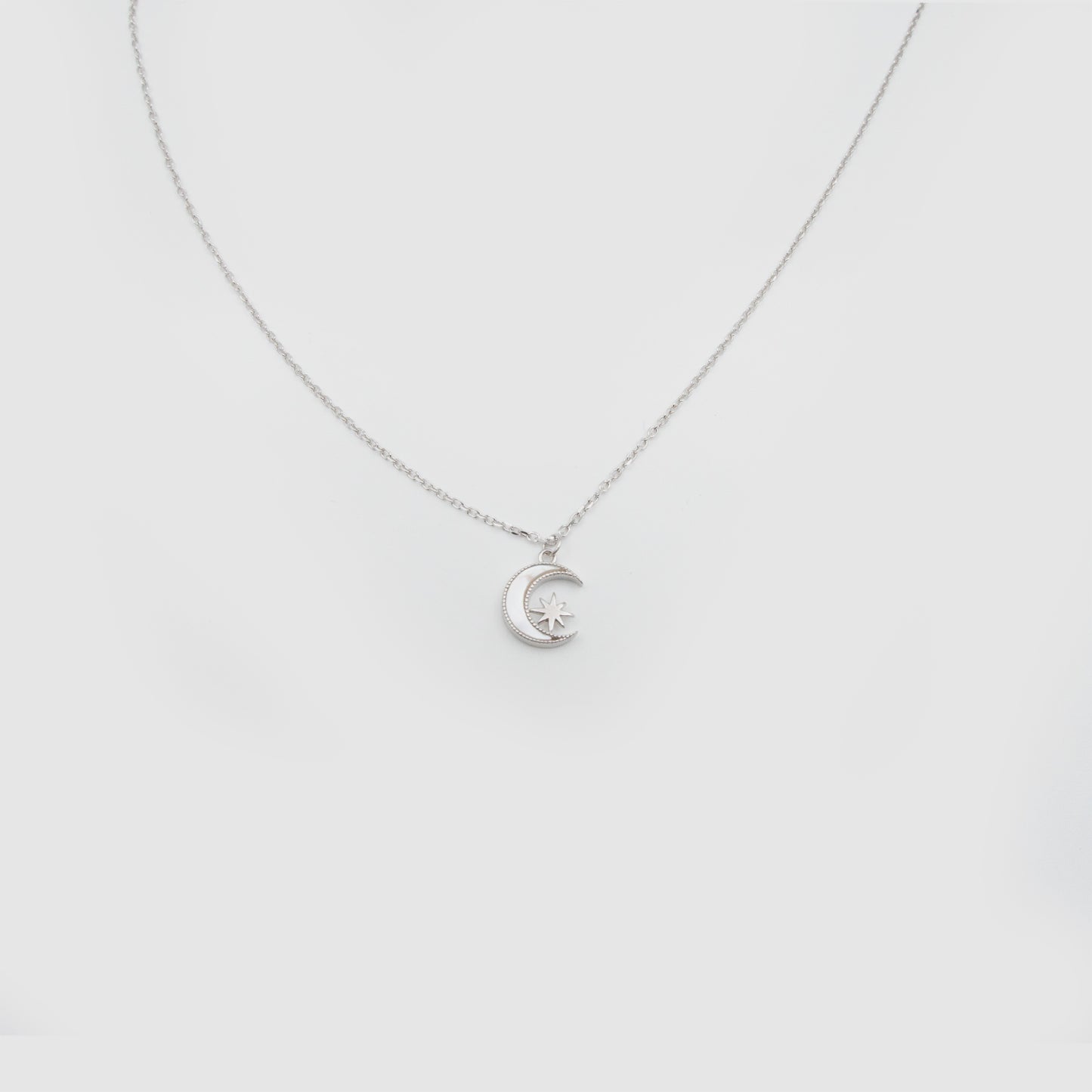 Moon and Star Choker 925 Silver