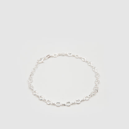 925 Silver Hexagon Link Bracelet