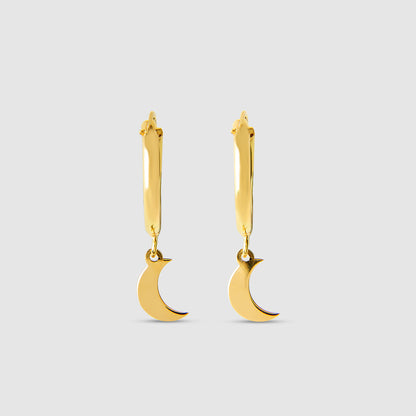 18K Gold Moon Earrings