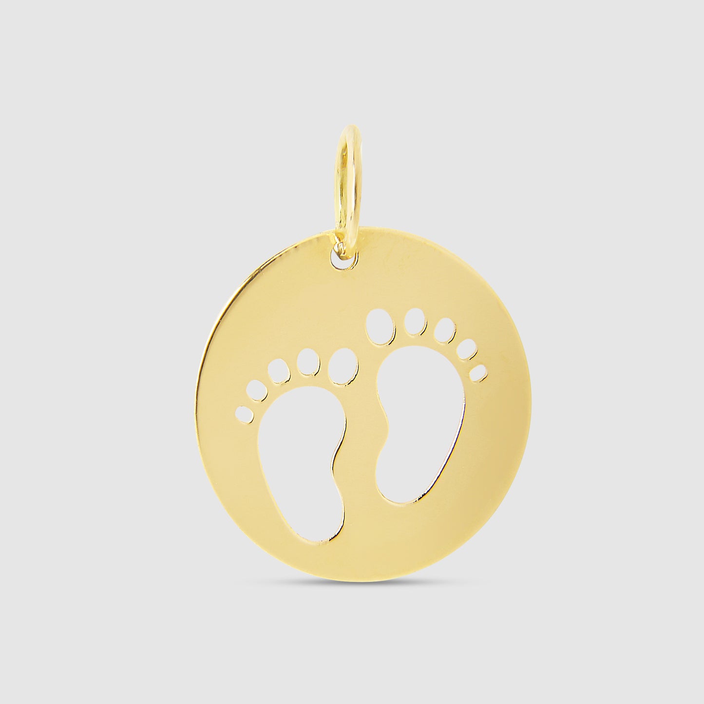 18k Gold Footprints Pendant