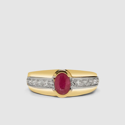 18K Gold Ruby Stone Ring