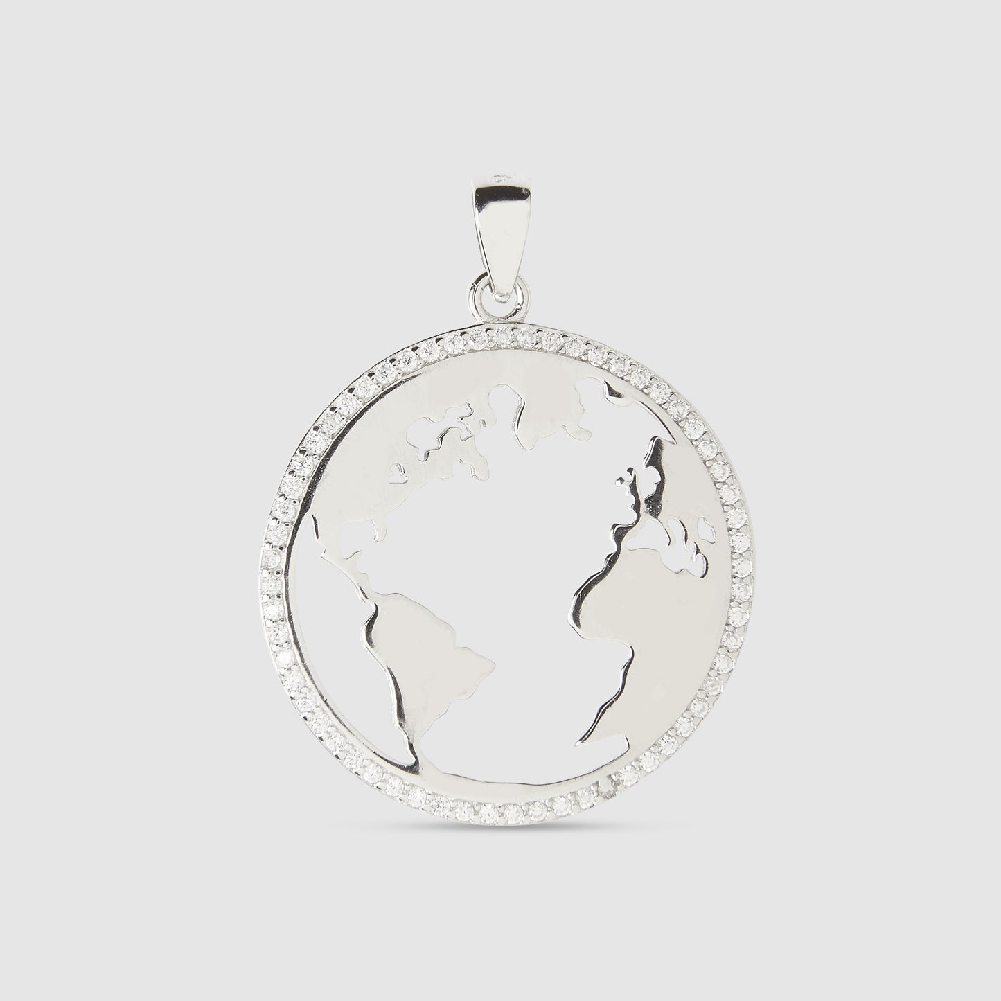 925 Silver World Map Pendant