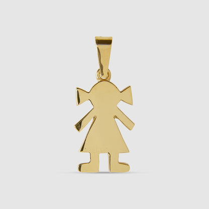 18K gold girl pendant