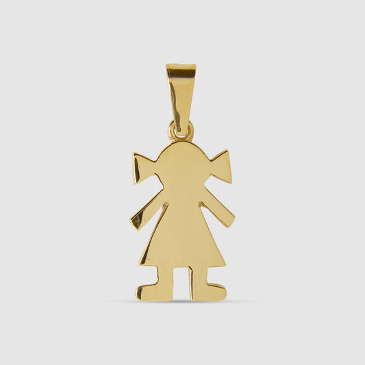 18K gold girl pendant