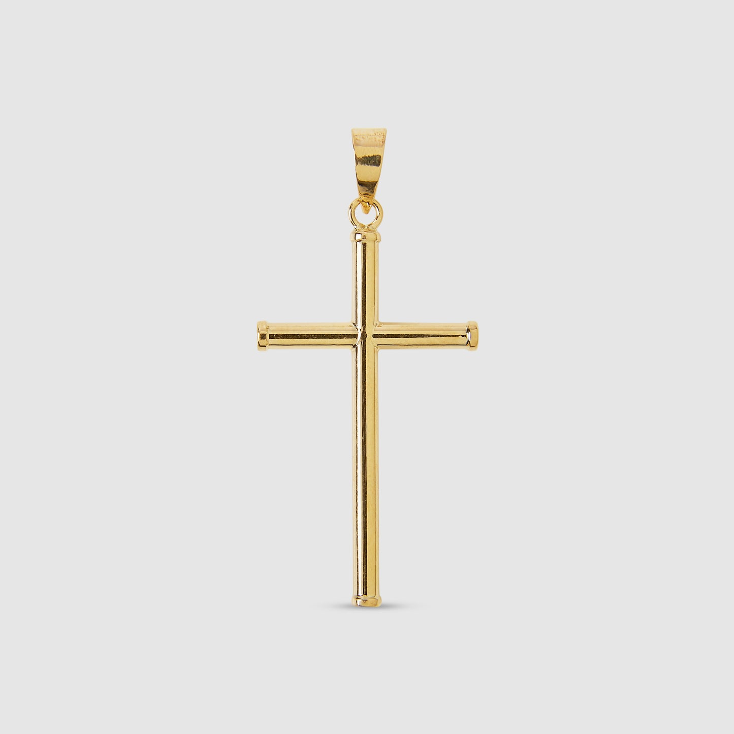 Rounded 18K Gold Cross