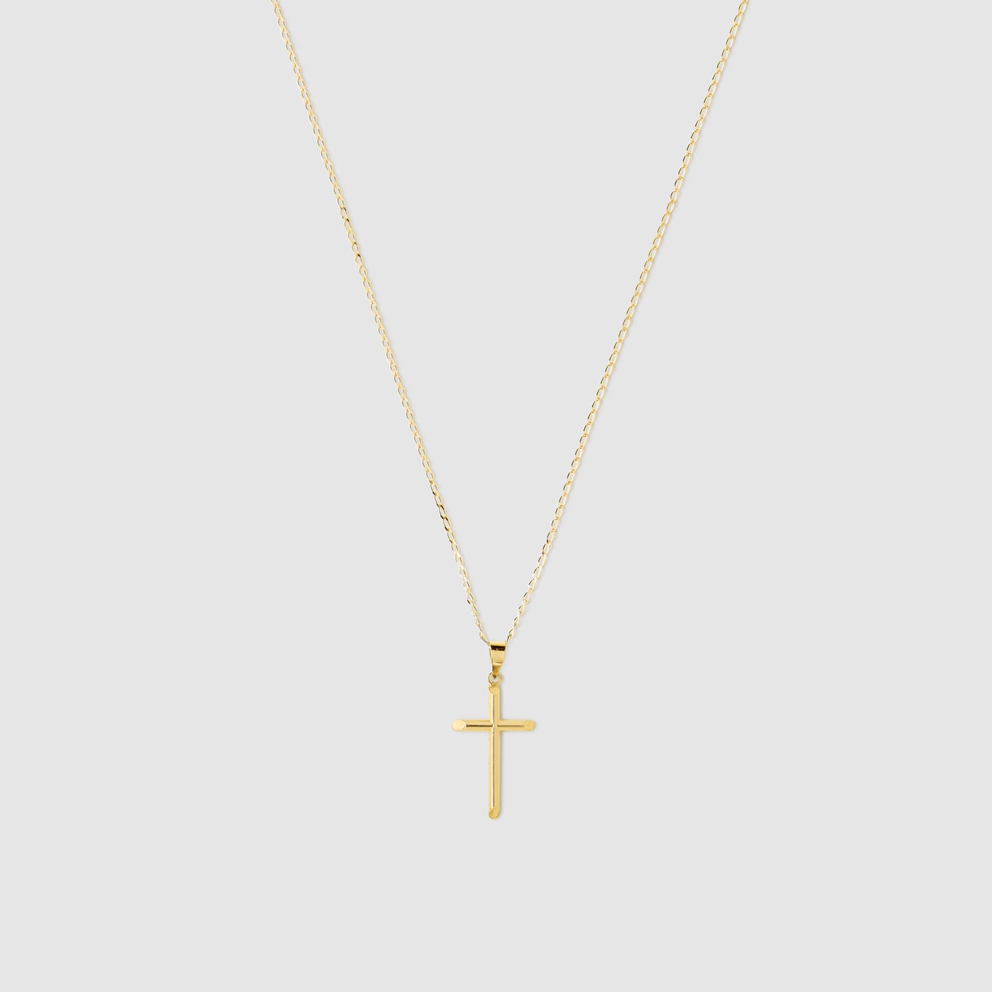 18k Gold Tube Cross Pendant