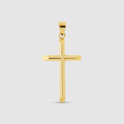 Colgante Cruz Tubo Oro 18k