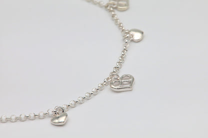 925 Silver Fantasy Hearts Bracelet