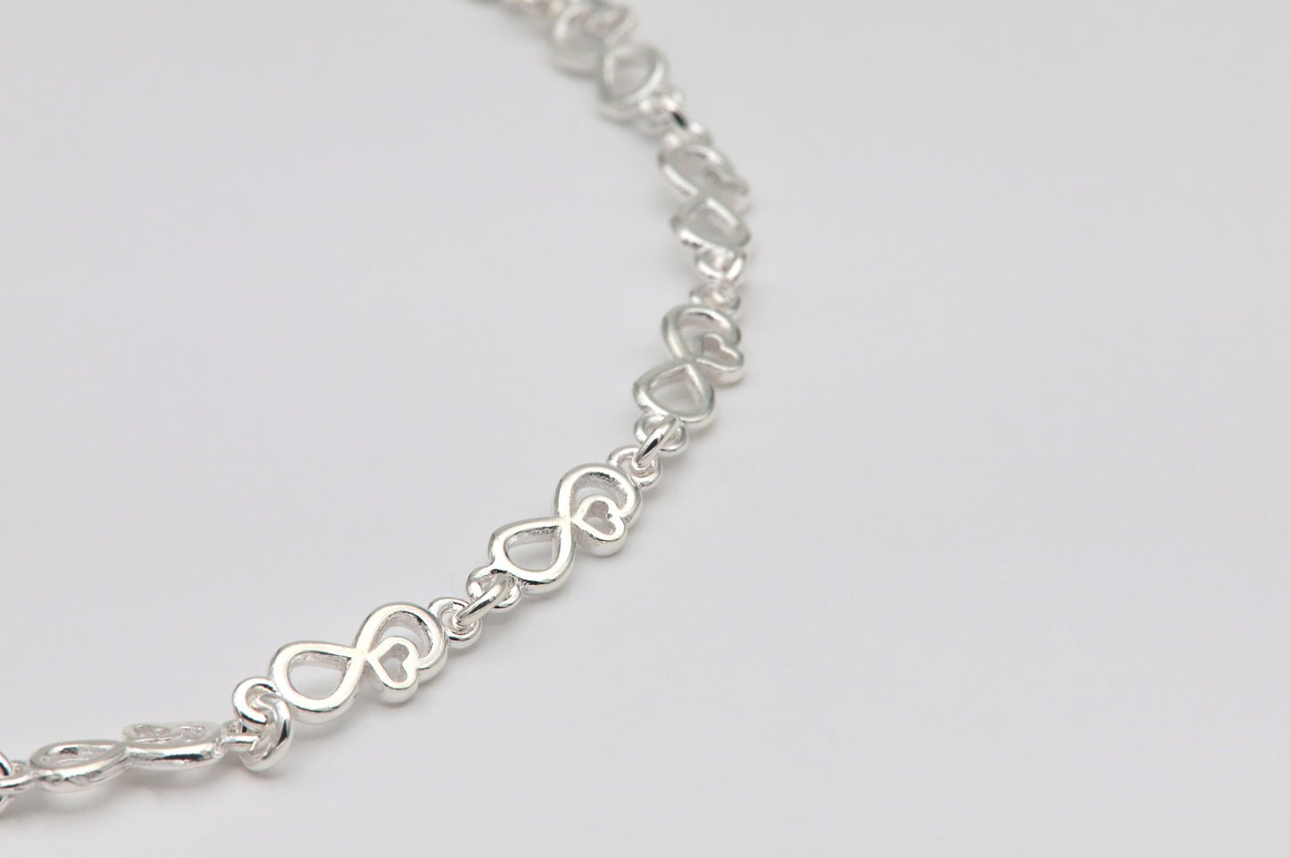 925 Silver Infinity Hearts Bracelet