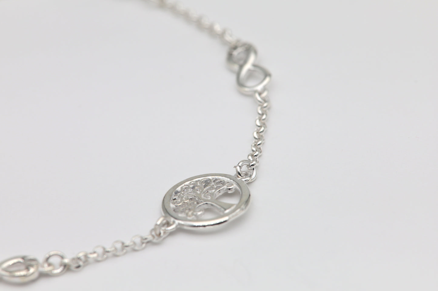 925 Silver Infinity &amp; Tree of Life Bracelet