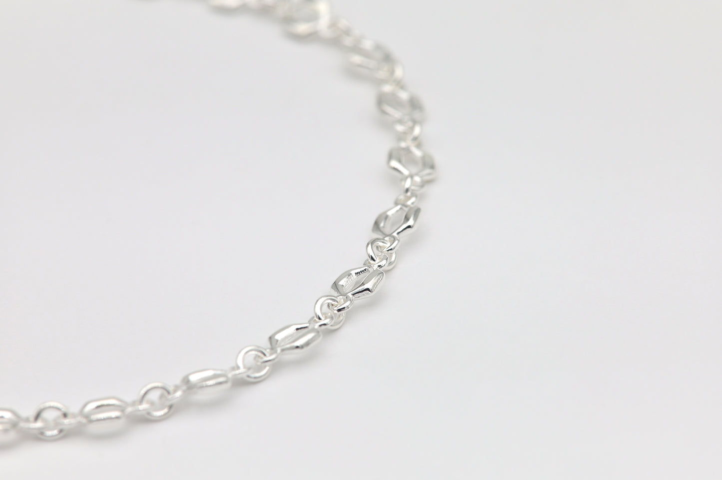 925 Silver Hexagon Link Bracelet