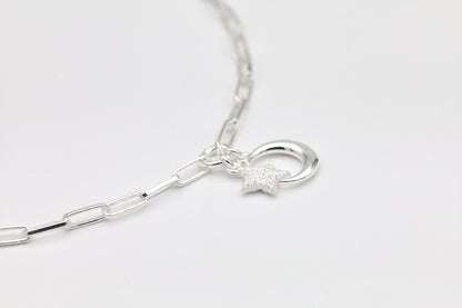 925 Silver Moon &amp; Stars Bracelet