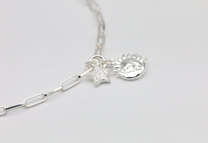 925 Silver Bracelet Sun Moon &amp; stars