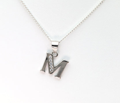 Choker with initial "M" 925 Silver