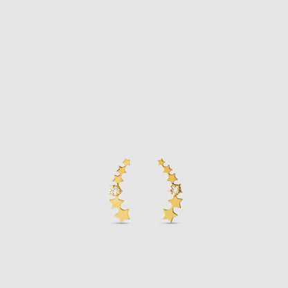 18K Gold Star Earrings