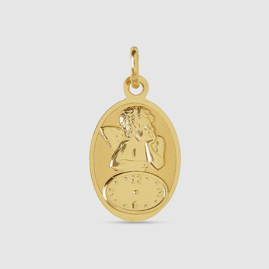 Mocking Angel Medal Pendant 18K Gold