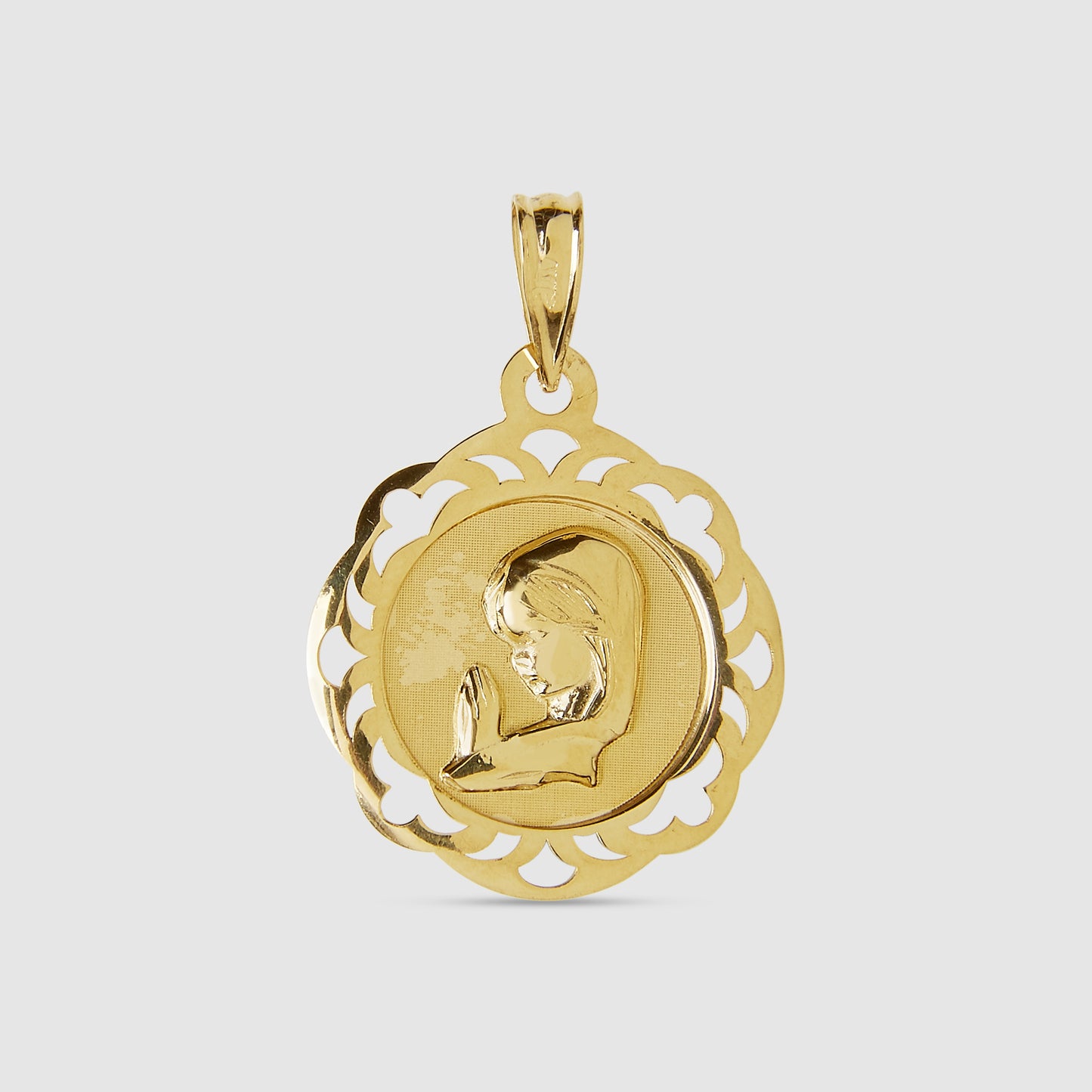 Colgante medalla virgen Oro 18K