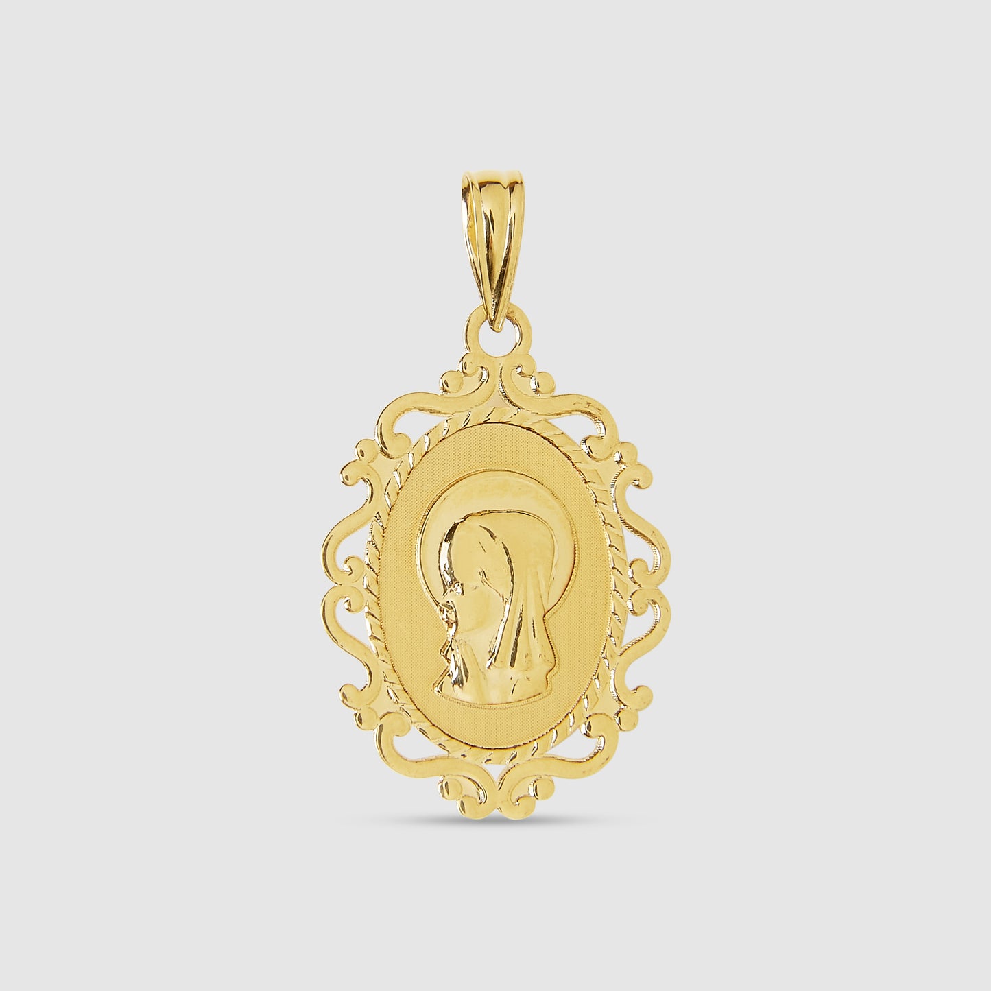 Colgante medalla virgen Oro 18K