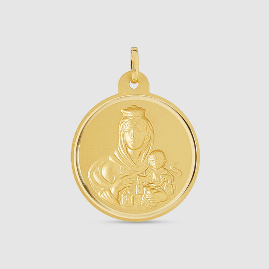 18K Gold Scapular Medal Pendant