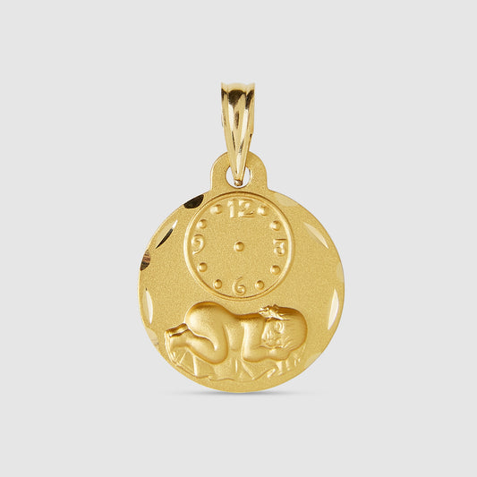 18K Gold Baby Medal Pendant