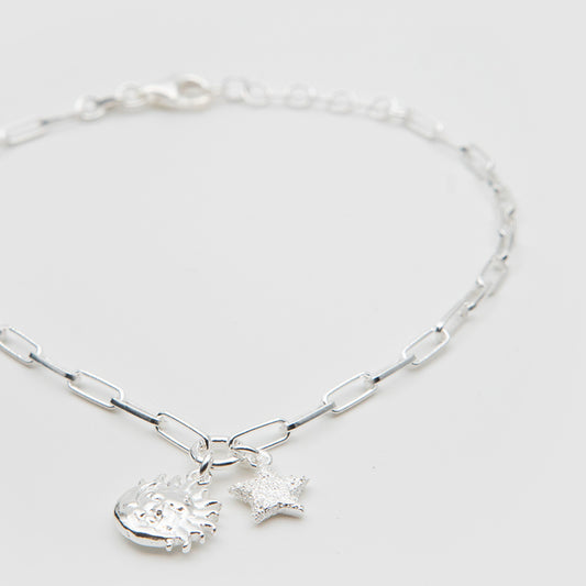 925 Silver Bracelet Sun Moon &amp; stars